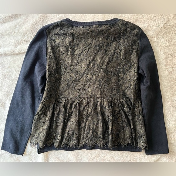NWT Anthropologie Knitted and Knotted Black Lace Cardigan Size M - Picture 7 of 9